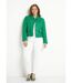Veste courte droite boutonnée tissu natté uni-3