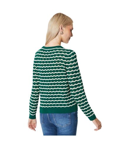 Principles Womens/Ladies Stripe Stitch Detail Cardigan (Green)