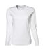 T-shirt À Manches Longues 100% Coton Femme Blanc Tee Jays-2