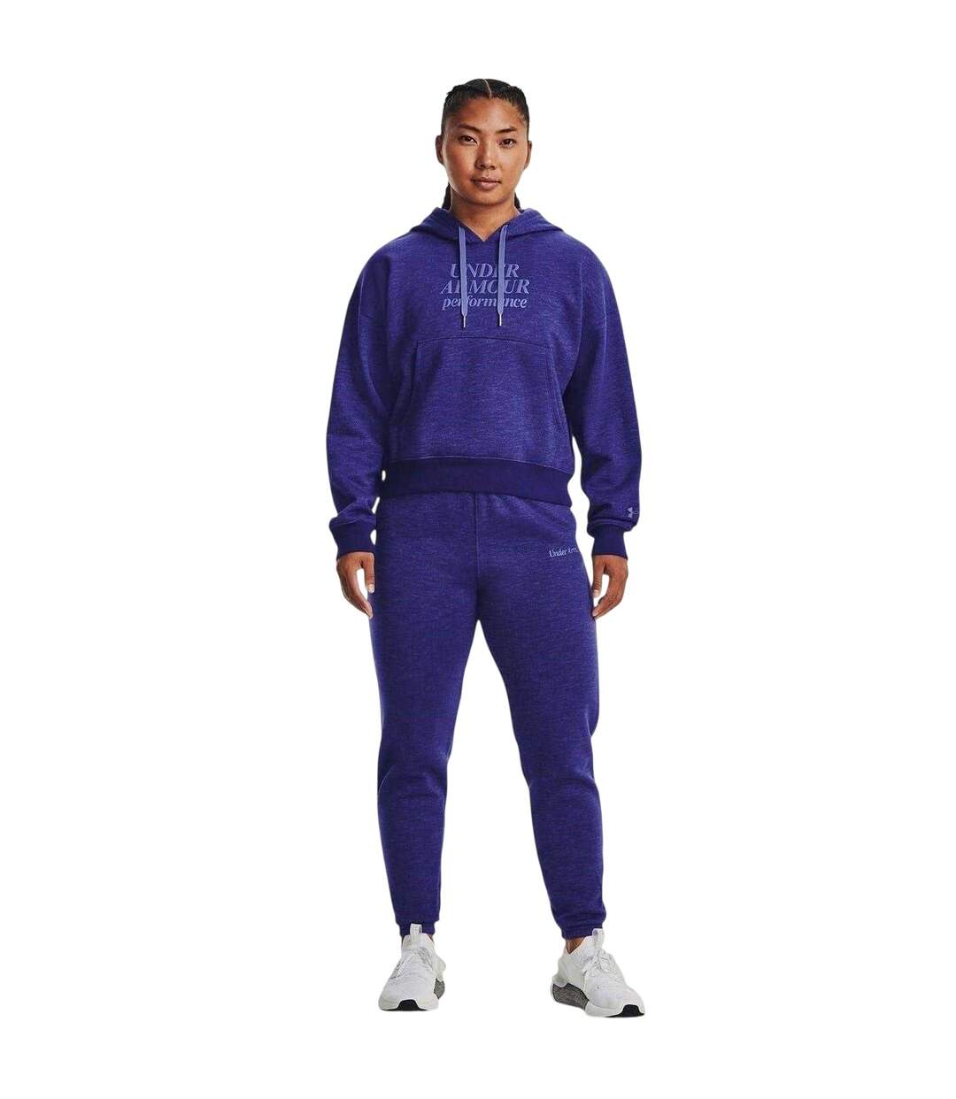 Sweat À Capuche Essential Script Femme Bleu Under Armour-1