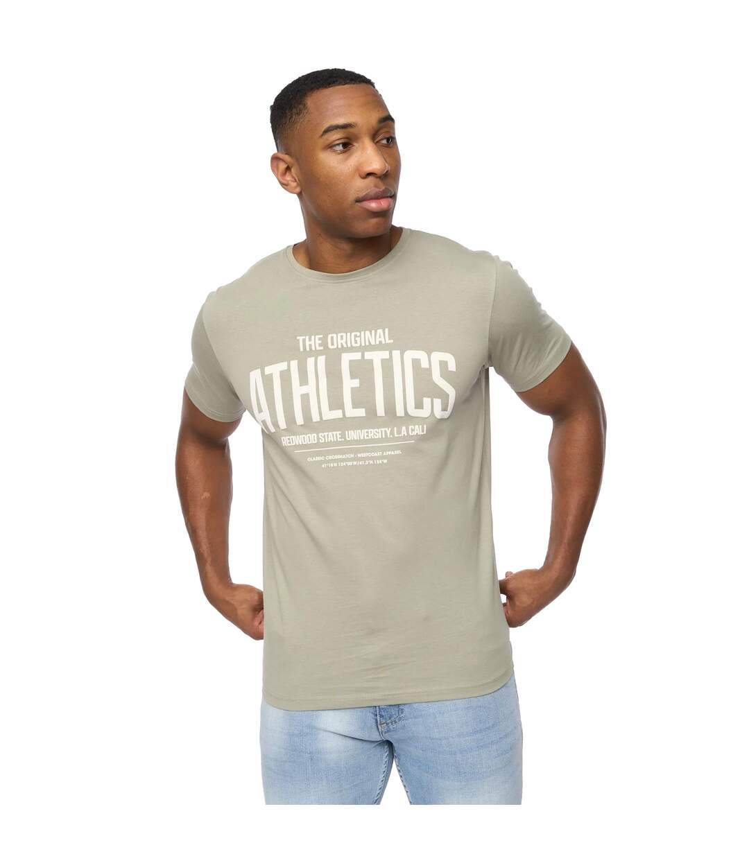 Mens Athwood T-shirt Sage Crosshatch-2