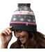 Ladies Warm Knit Fleece Lined Winter Hat with Pom Pom-3