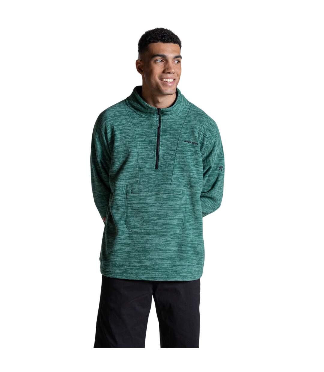 Mens Esk Ii Half Zip Fleece Top Mosaic Green Craghoppers-4