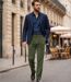 MAYFLOWER D373 — Pantalon velours extensible kaki : confort stretch et taille haute-5