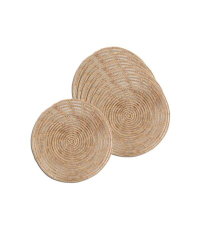 Sets de table ronds en palmier naturel (Lot de 6)