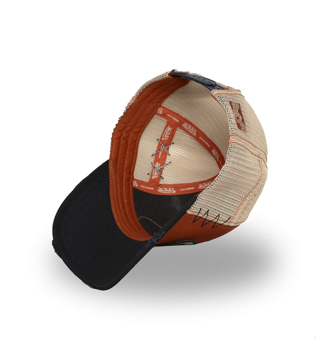 Casquette trucker avec filet adulte effet usé et patch brodé Used Vondutch-5