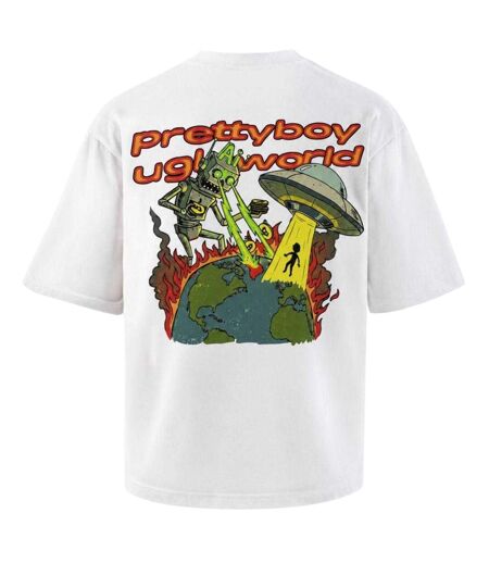 T-shirt Bitcoin Relaxed Fit Pour Hommes Blanc Pretty Boy Ugly World