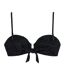 Womens/ladies Leopard Print Bikini Top Black Chelsea Peers-2