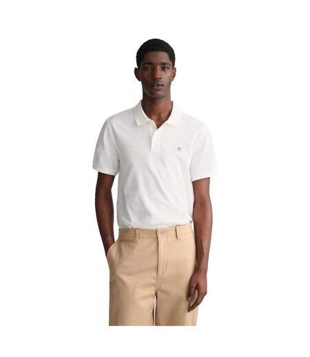 Mens Pique Polo Shirt White Gant