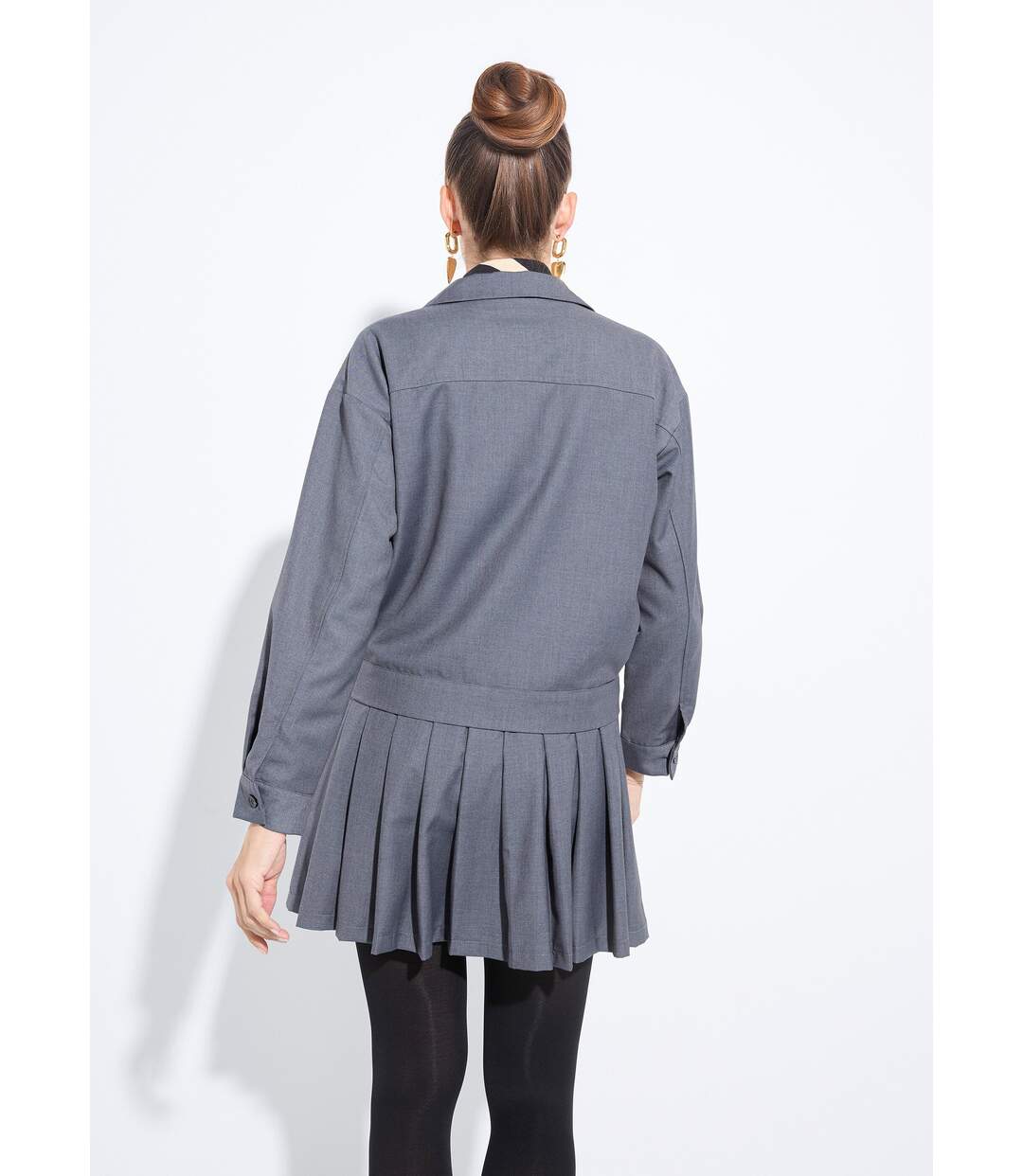 Veste zippée chinée foncée-2