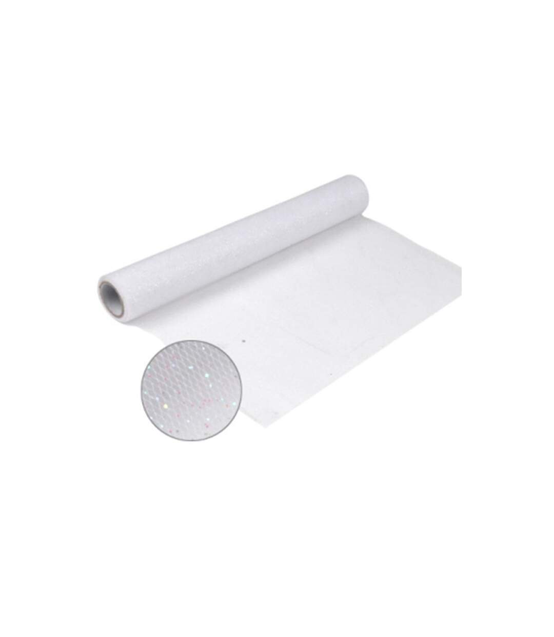 Chemin de Table Jetable Tulle 30cmx5m Blanc-1