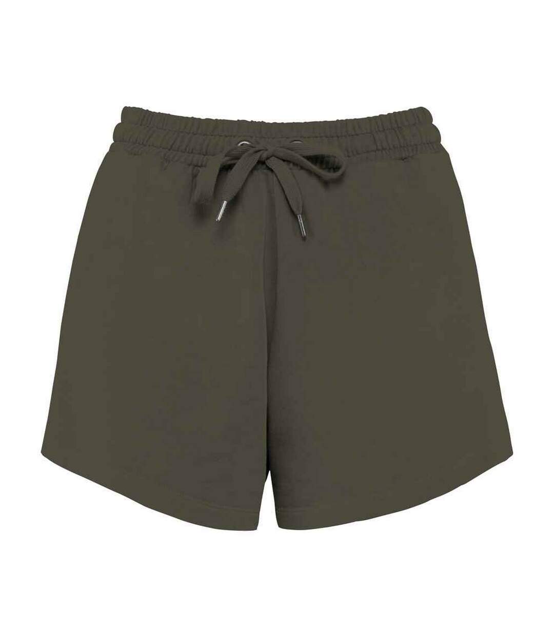 Womens/ladies French Terry Shorts Washed Organic Khaki Native Spirit-1