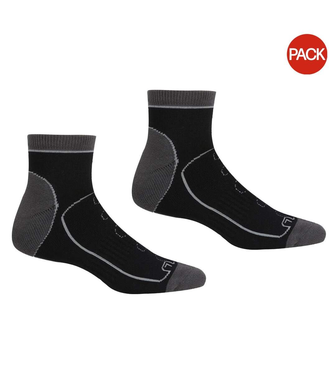 Regatta Mens Samaris Trail Ankle Socks (Pack of 2) (Black/Dark Steel) - UTRG5816-1