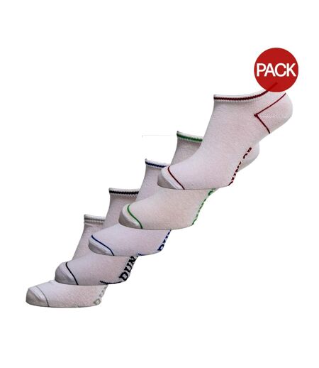 Pack of 5  Mens tredgegar trainer socks  white Dunlop