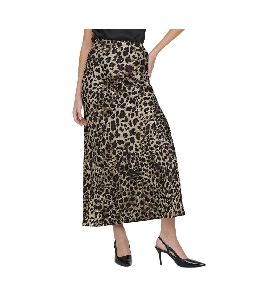 Jupe longue marron léopard femme only chigo-1