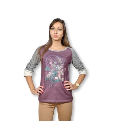 Pull sweat femme manches longues - Bi couleur - Col rond