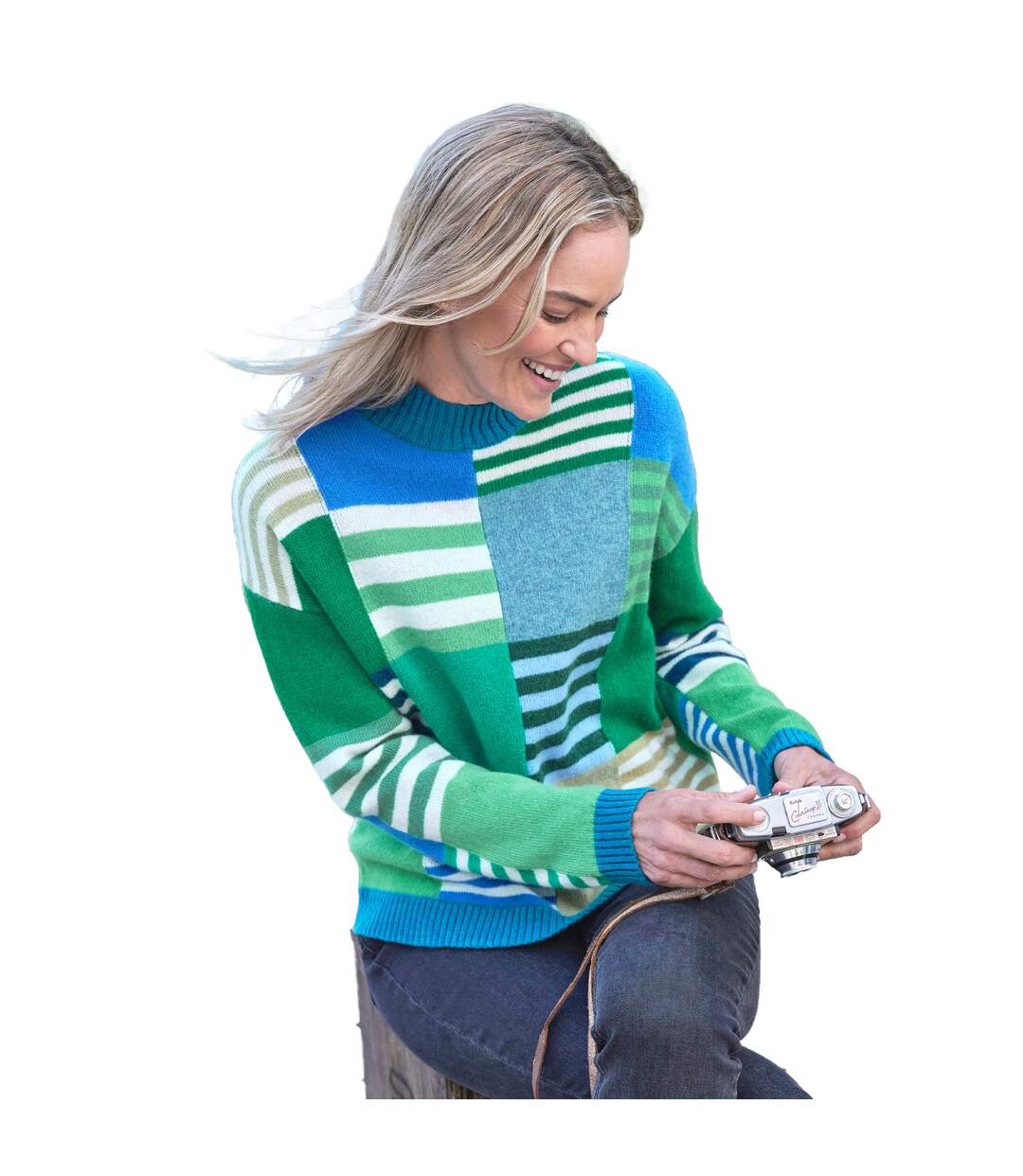 Womens/ladies Hotchpotch Jumper Green WoolOvers-1