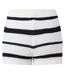 Womens/ladies Knitted Striped Snug Fit Shorts Cream Black I Saw It First-3