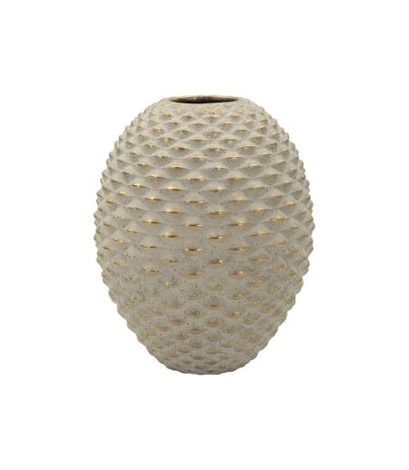 Vase Design en Céramique Pepipas 28cm Gris & Or