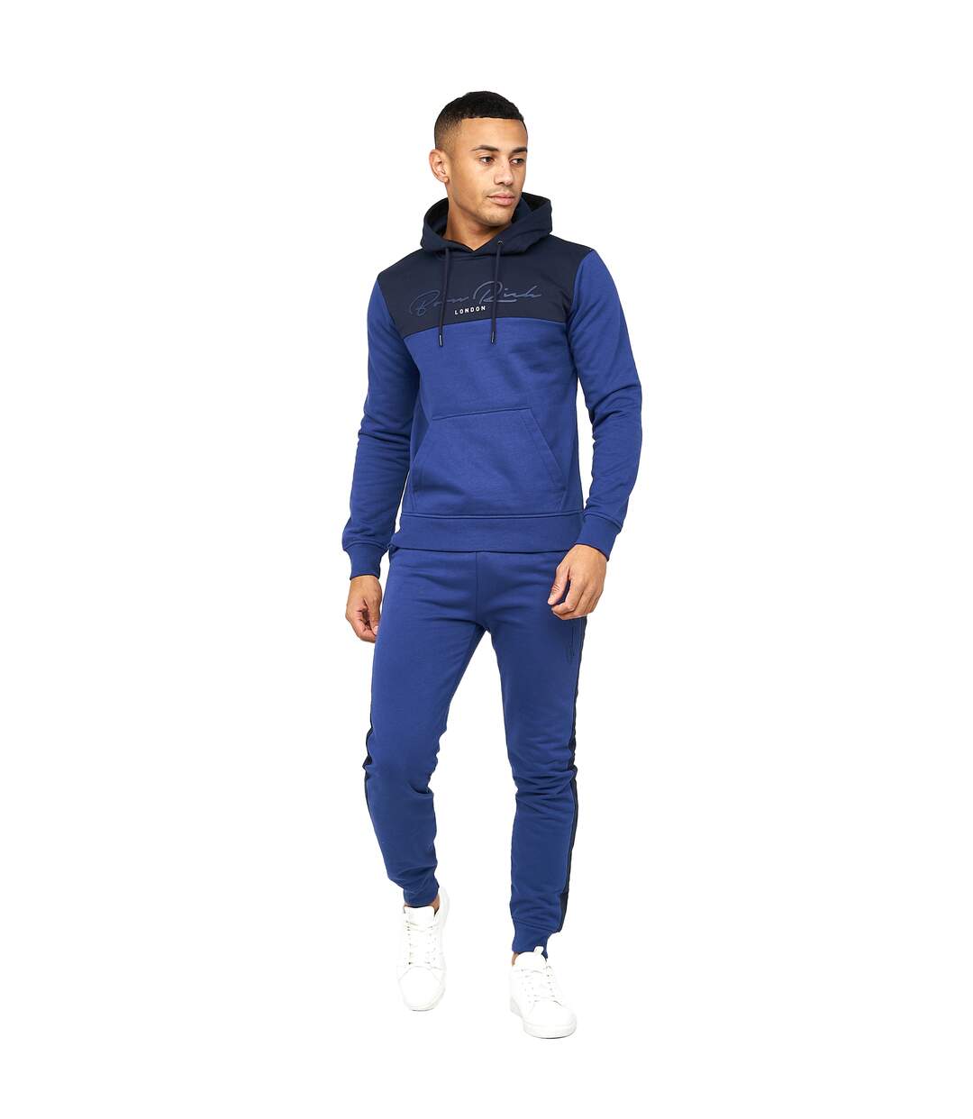 Sweat à capuche lehmann homme bleu nuit Born Rich-4