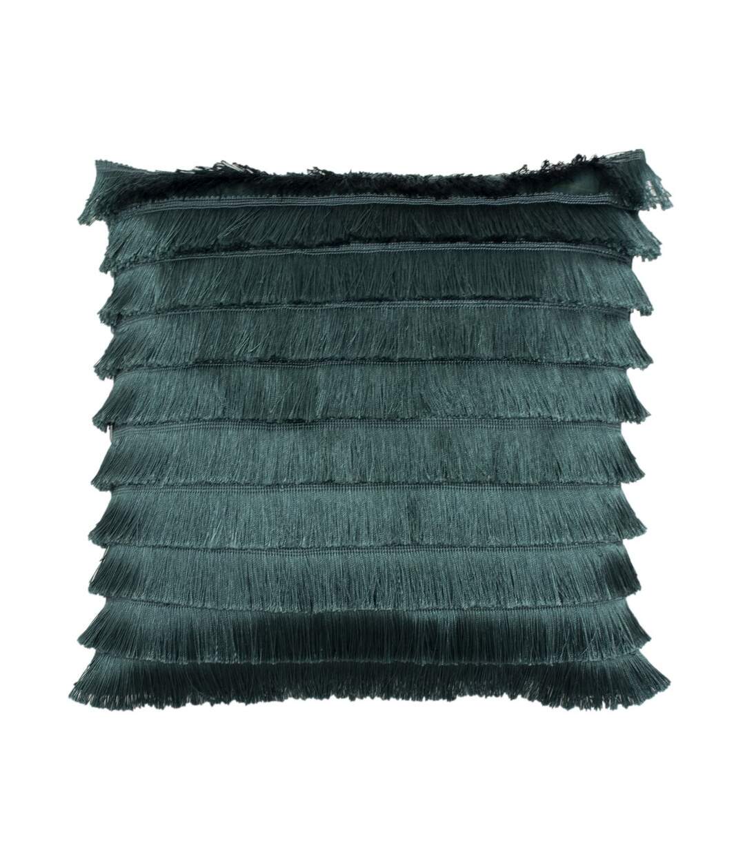 Flicker tiered fringe cushion cover 45 x 45 cm teal Furn