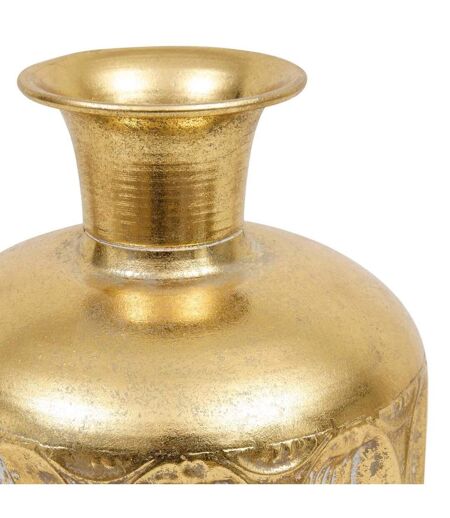 Vase Strié en Métal Belli 41cm Doré