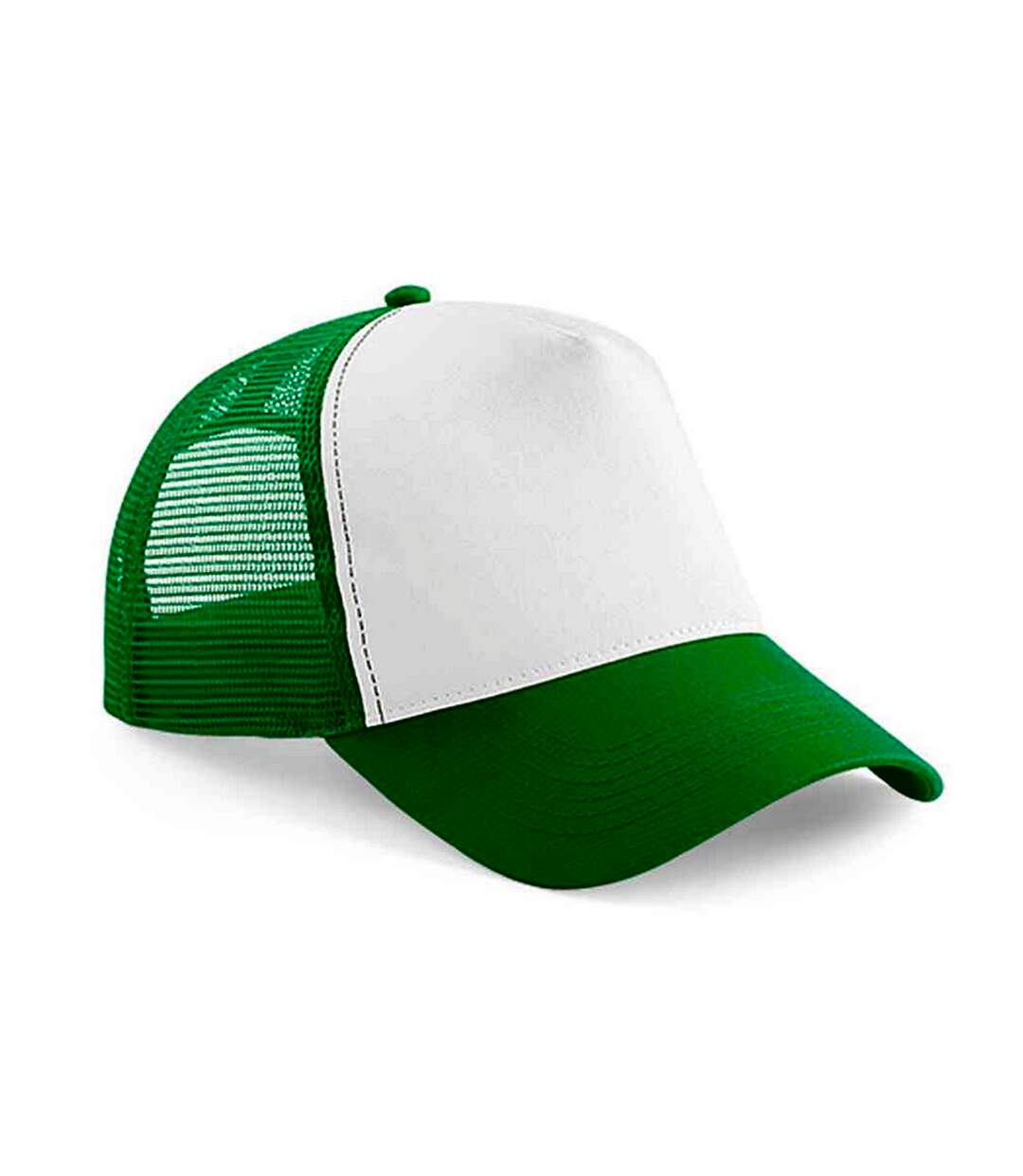 Casquette trucker adulte vert / blanc Beechfield-1