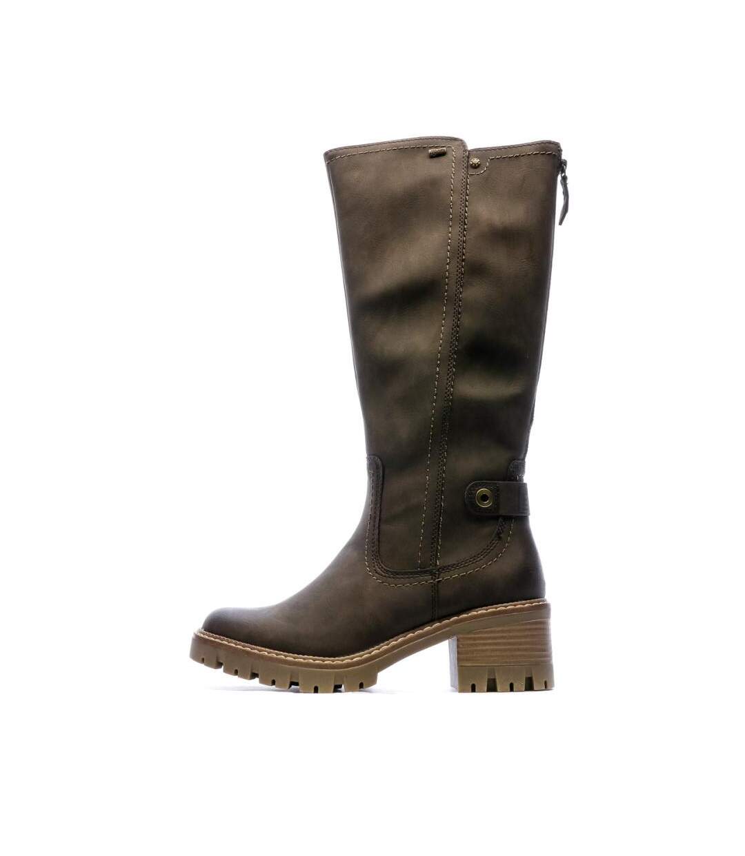 Bottes marron foncé femme relife jirlotte-1