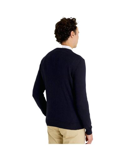 Mens cotton merino v neck sweater dark navy Lyle & Scott