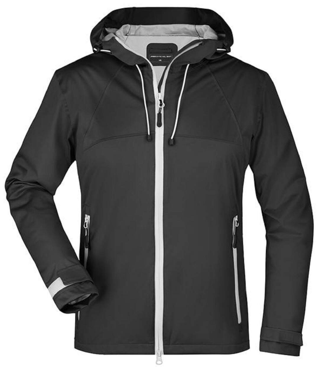 Veste softshell à capuche - Femme - JN1097 - noir et argent-2