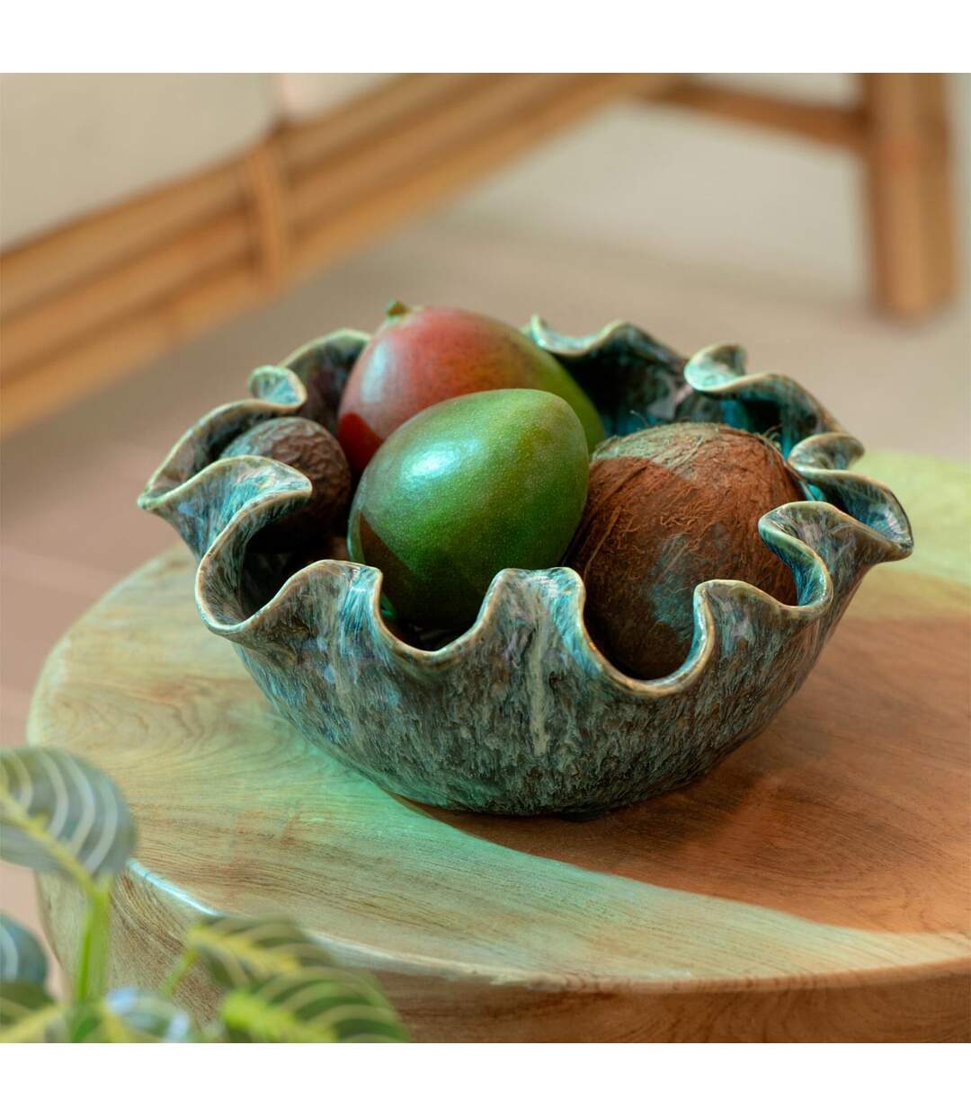 Coupelle Déco en Argile Ronny 33cm Bleu-2