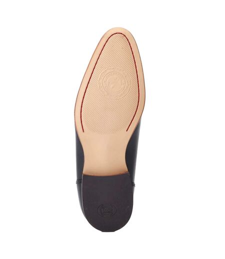 Mens Bruno Leather Penny Loafers Black Base London