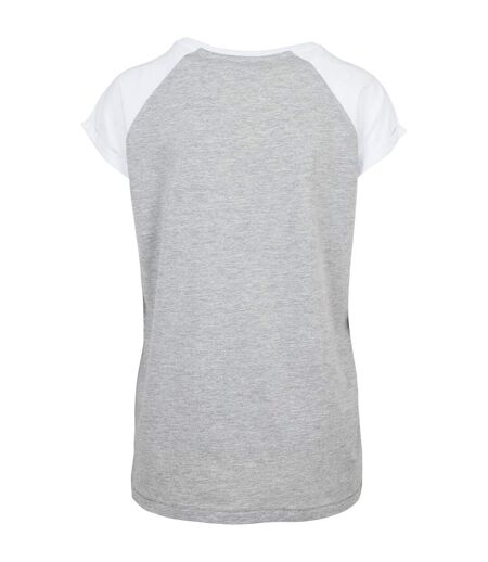 T-shirt Manches Raglan Motif/style Contrasté Femme Gris Blanc Urban Classics