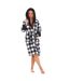 Robe De Chambre Motif/style À Carreaux Femme Noir Blanc Keanu-2