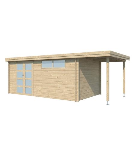 Chalet en bois 14.9 m² avec extension Moderne Avec plancher + gouttière