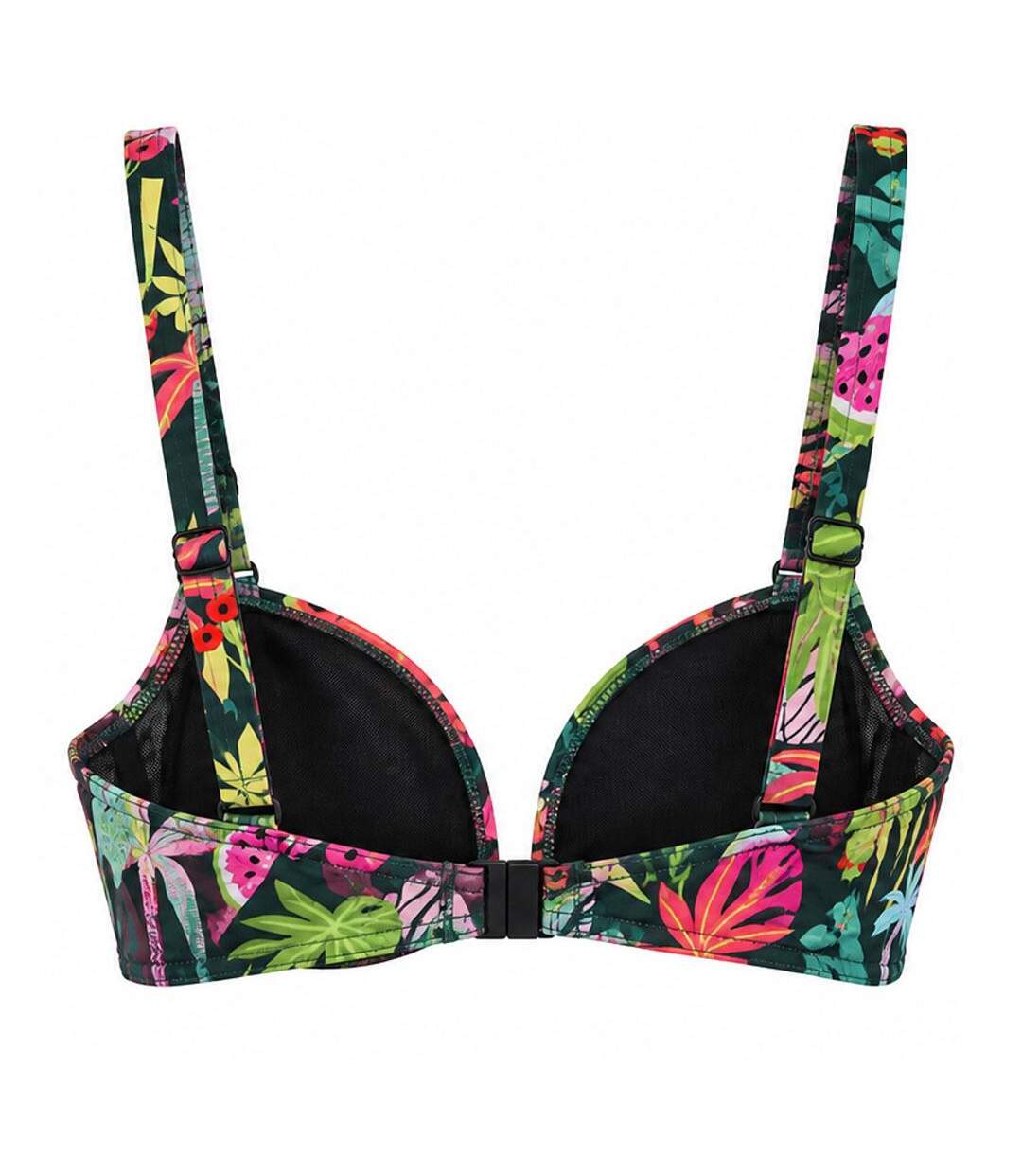Haut de maillot de bain vert/rouge à motifs femme grain de sable zigzag-2