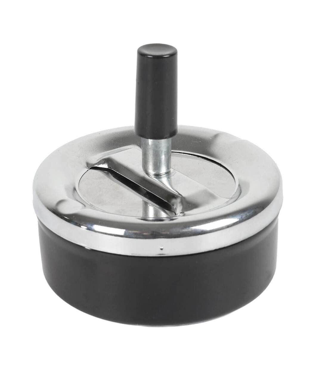 Cendrier Poussoir en Métal Fun 9cm Noir-1