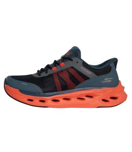 Mens max cushioning glide-step trainers navy/orange Skechers