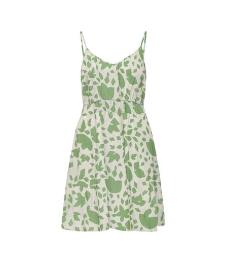 Robe beige/verte femme only selina
