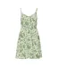 Robe beige/verte femme only selina-2