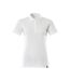 Womens/ladies Crossover Plain Polo Shirt White Mascot-1