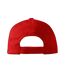 Childrens/kids 6 Panel Baseball Cap Red Malfini-2
