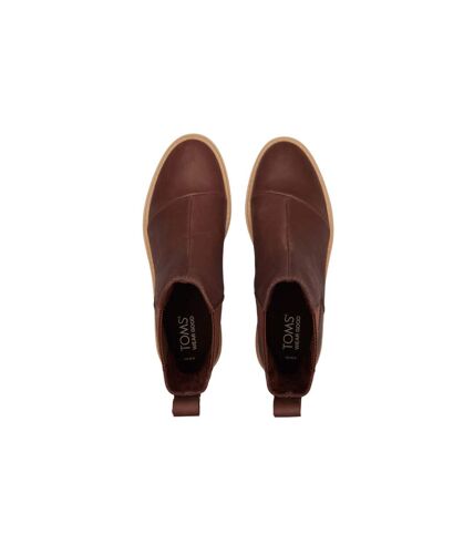 Womens/ladies charlie leather boots chestnut Toms