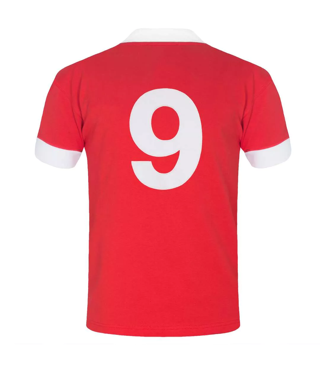 Mens 1958 John Charles 9 Retro T-shirt Red FA Wales-2
