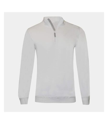 SOLS Mens Stan Contrast Zip Neck Sweatshirt (White)
