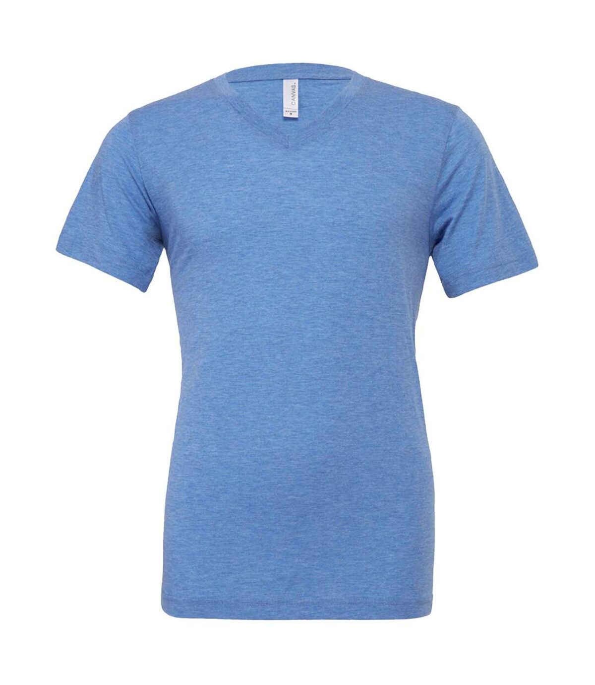 Canvas Mens Triblend V-Neck Short Sleeve T-Shirt (Blue Triblend)