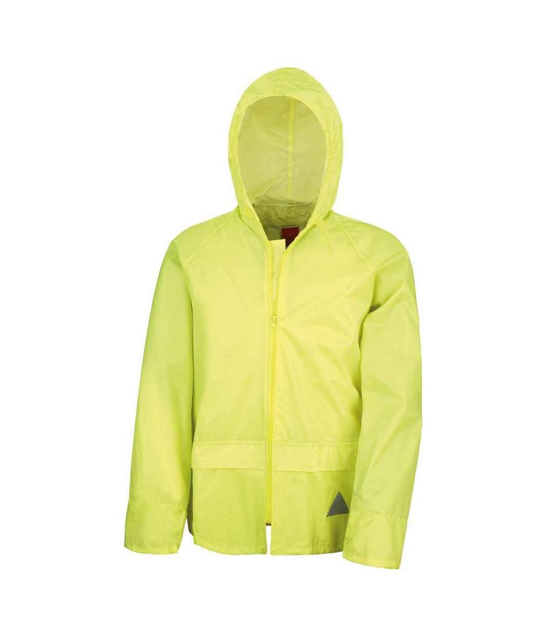 Unisex adult waterproof jacket and trousers set neon yellow Result-2