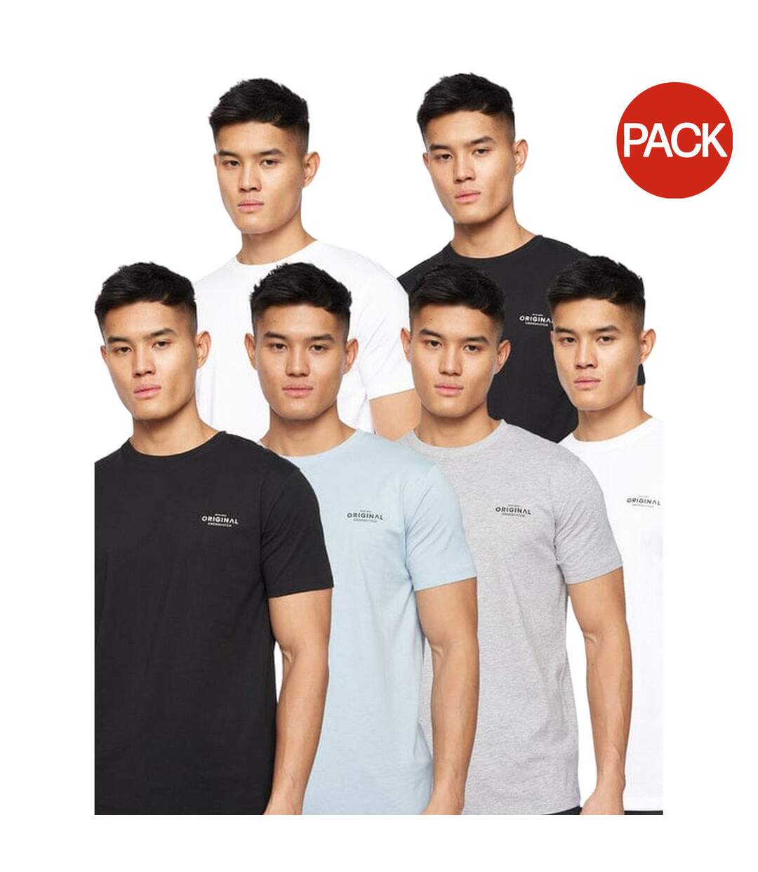 Pack Of 7  Mens Shivron T-shirt  Multicoloured Crosshatch-1