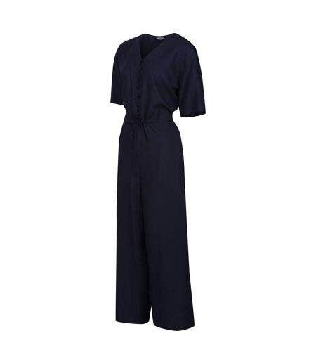 Regatta Womens/Ladies Streap Lightweight Button Front Short-Sleeved Jumpsuit (Navy) - UTRG9464