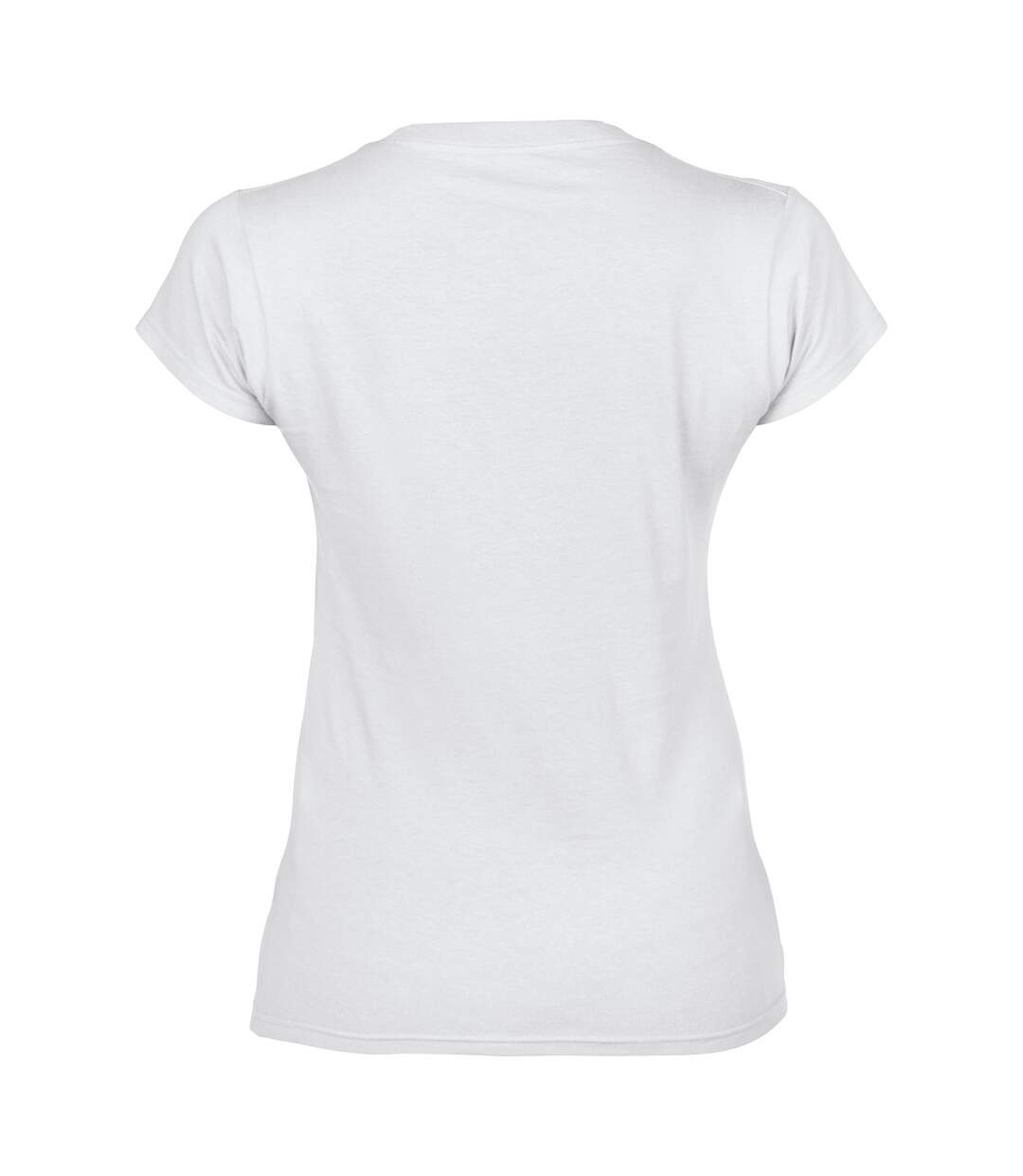 T-shirt à manches courtes et col en v femme blanc Gildan-2